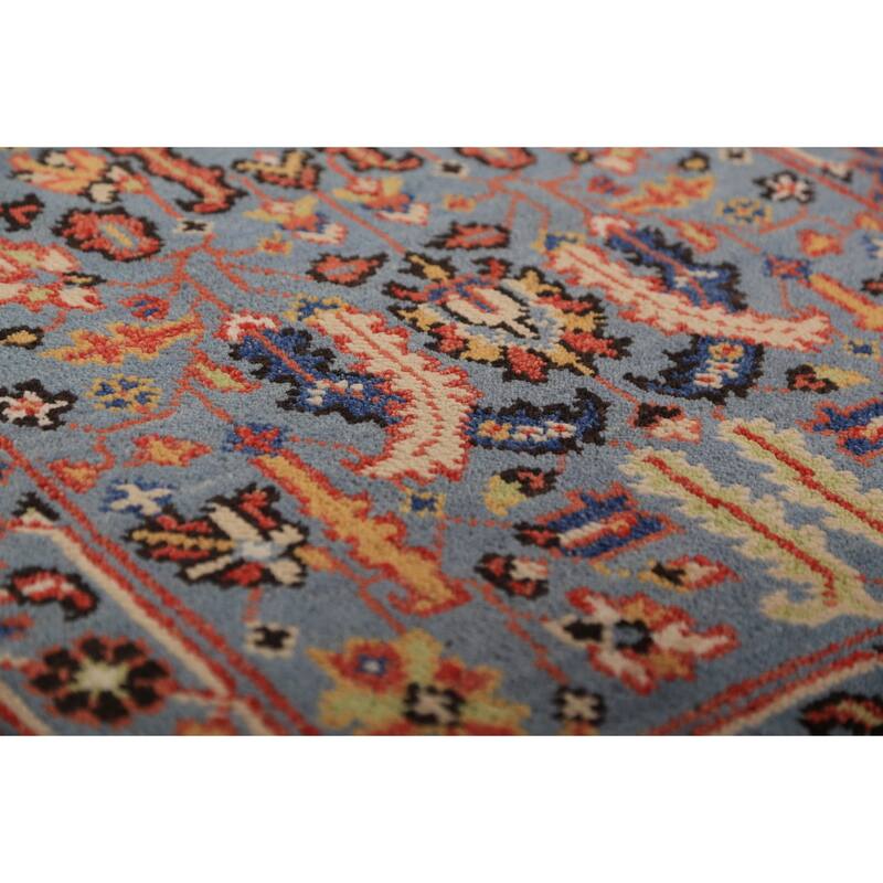 Light Blue Oushak Indian Foyer Rug Handmade Wool Carpet - 3'0"x 5'0"