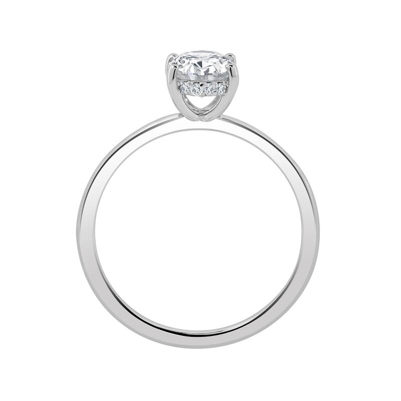 Auriya Lab Grown 2 1/10ct Oval Hidden Halo Solitaire Diamond Engagement Ring in 14k Gold Certified (I-J, SI1-SI2)