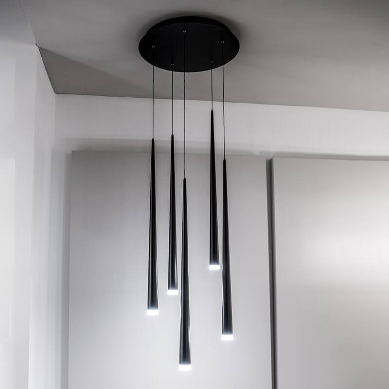 Modern Forms Cascade 5 Light 17" Wide LED Crystal Multi Light Pendant