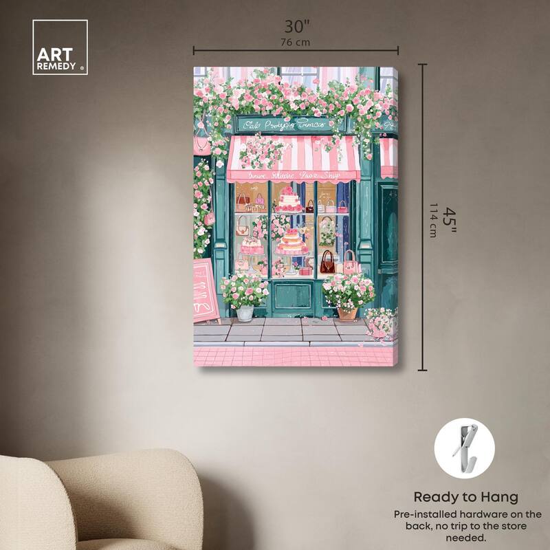 Whimsical Storefront Canvas by Art Remedy, Gallery Wrapped
