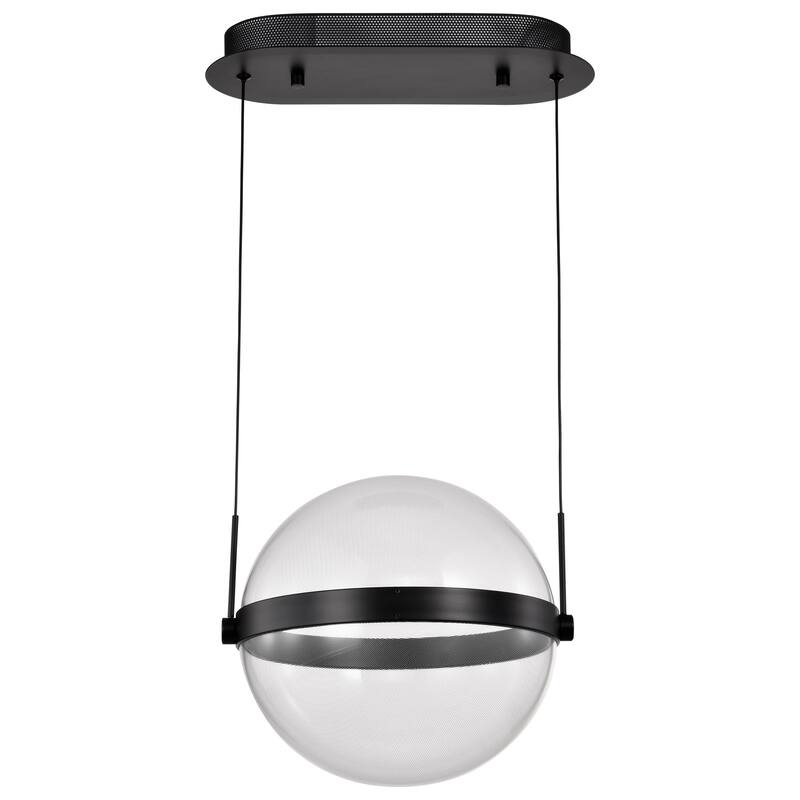 Arvada 12 Inch LED Pendant Matte Black Silk Screened Acrylic Lens - Matte Black - Matte Black