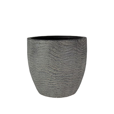 HC Companies ANP17500 17.5 Inch Aspen Indoor Outdoor Round Planter Pot, Charcoal - 16.53