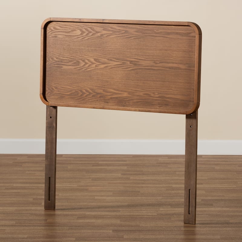 Mailene Mid-Century Walnut Brown Finished Wood Twin Size Headboard