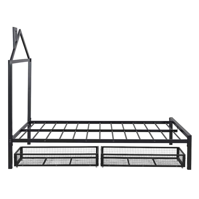 Metal Platform Bed with two drawers