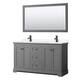 Option Dark Gray / White Cultured Marble Top / Matte