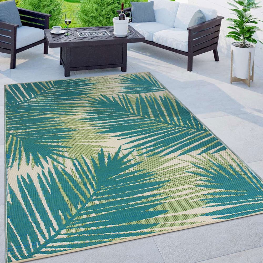 Tropical Floral Reversible Plastic Outdoor Rugs