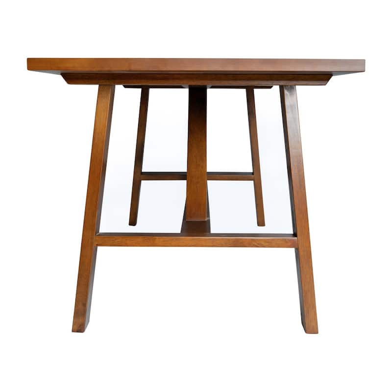 Farmhouse Style Trestle Base Solid Wood Coffee Table