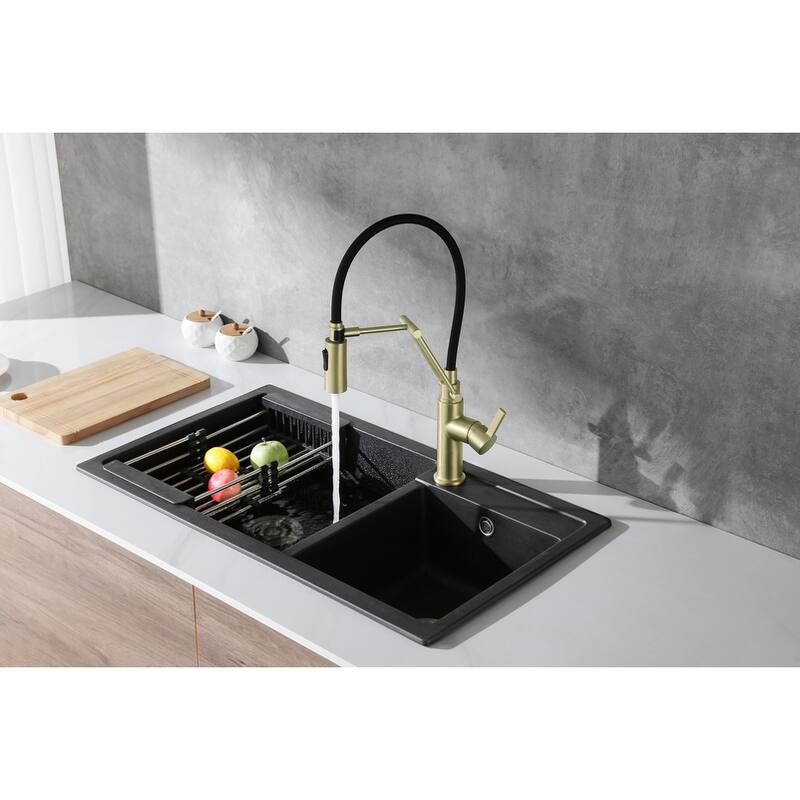 Indigo Home Single Handle Pull Down Sprayer Kitchen Faucet