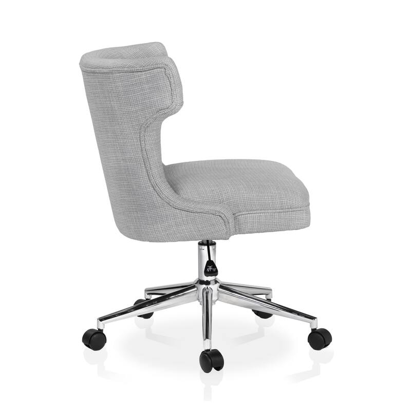Milton Modern Grey Fabric Wingback Swivel Desk Chair by Furniture of America