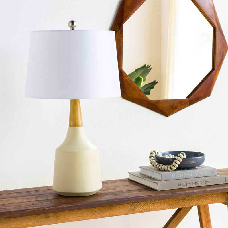 Zakir Transitional Table Lamp - 27"H x 15"W x 15"D - Cream