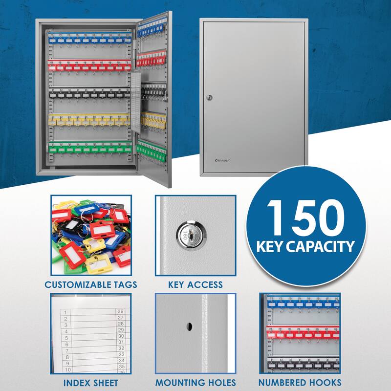 150 Adjustable Key Storage Cabinet with Lock