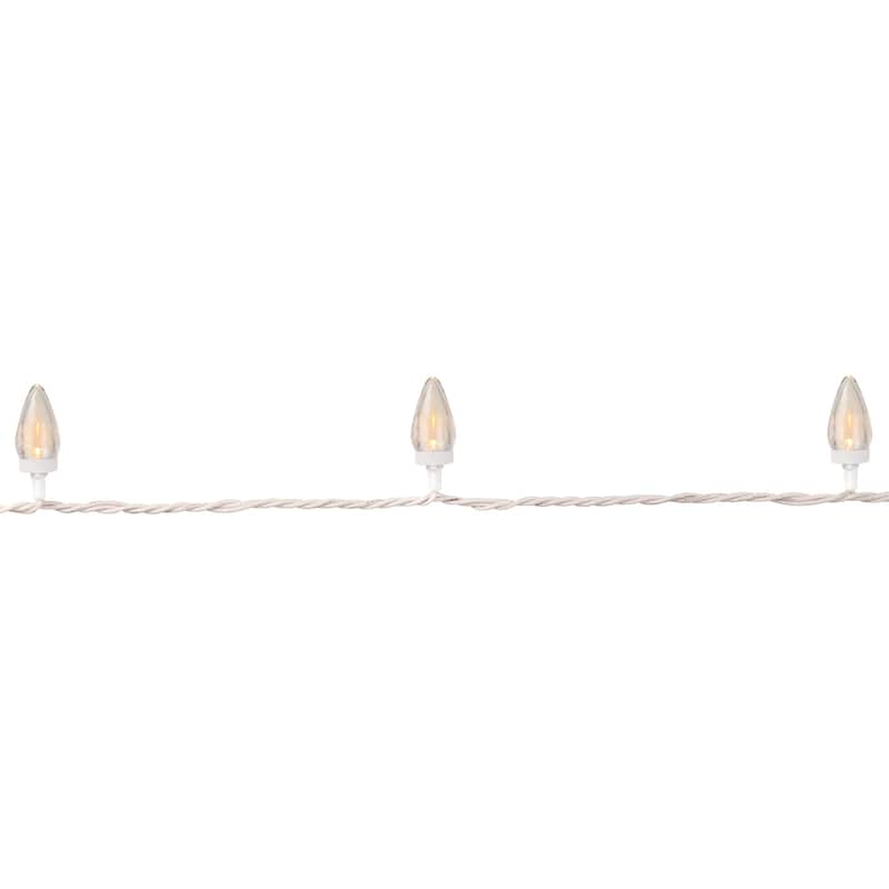 25 Count LED C7 Christmas Lights 16 ft White Wire - 16'