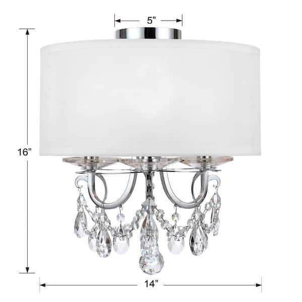 Othello 3 Light Polished Chrome Ceiling Mount - 14"W x 15"H