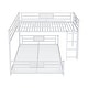 preview thumbnail 22 of 26, L-Shaped Metal Bunk Bed with Ladder and Guardrails, Twin Over Full Size Heavy Duty Bunk Bedframe with Slats Support