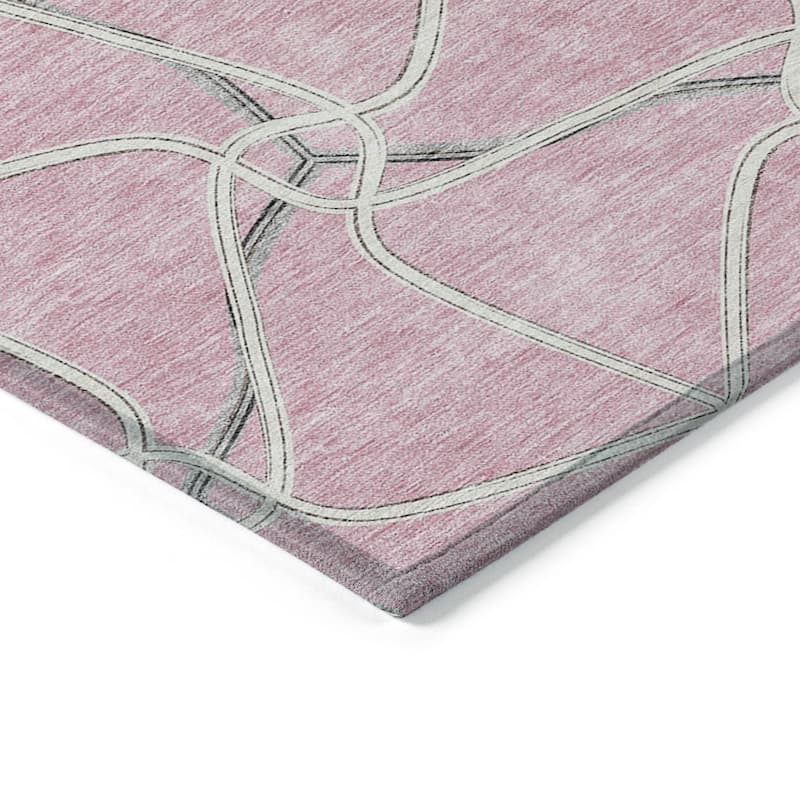 HomeRoots Geometric Contemporary Rectangle Outdoor Rug