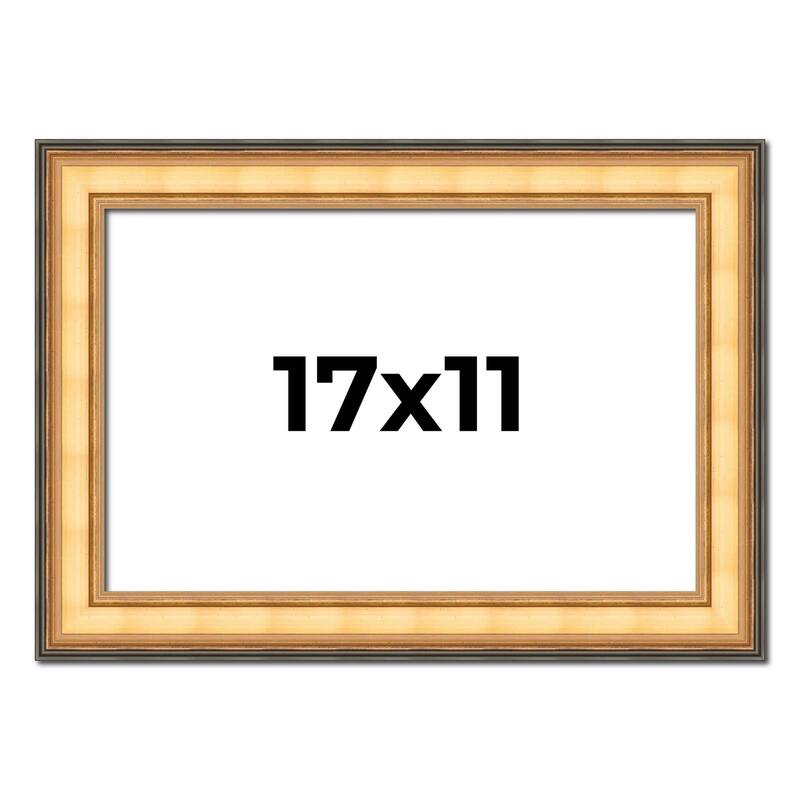 17x11 Frame Gold Plein Aire Solid Wood Picture Frame Width 2 Inches |