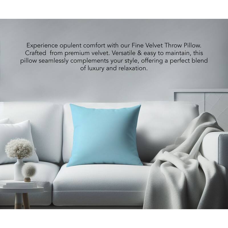 A1HC Velvet Throw Pillow Insert, Hypoallergenic Down Alternative Fill, Pack of 1