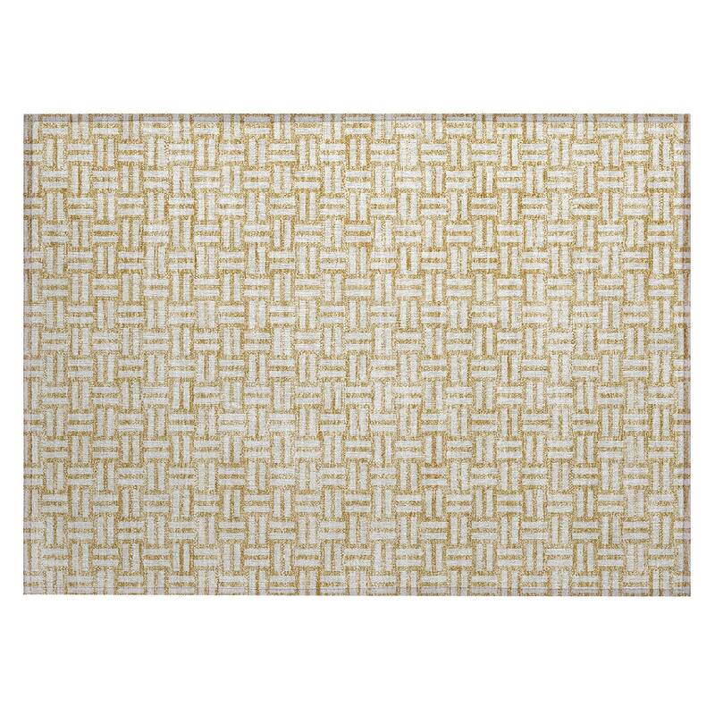 Machine Washable Indoor/ Outdoor Chantille Contempory Crosshatch Rug