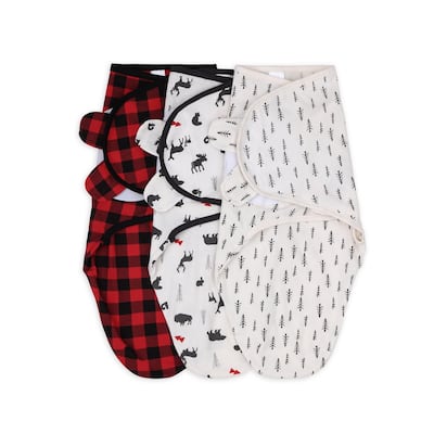 The Peanutshell Plaid Woodland Swaddles, 3-Pack, Small/Medium