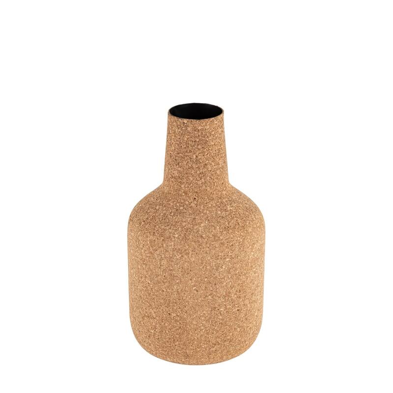 Small Bottle Neck Cork Wrapped Flower Vase - 11.25" - Beige