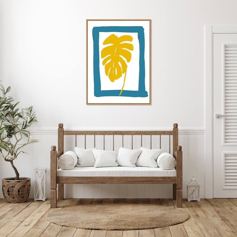 The New Oasis 4 by Bronwyn Baker Framed Canvas Wall Art Print - Sylvie Natural