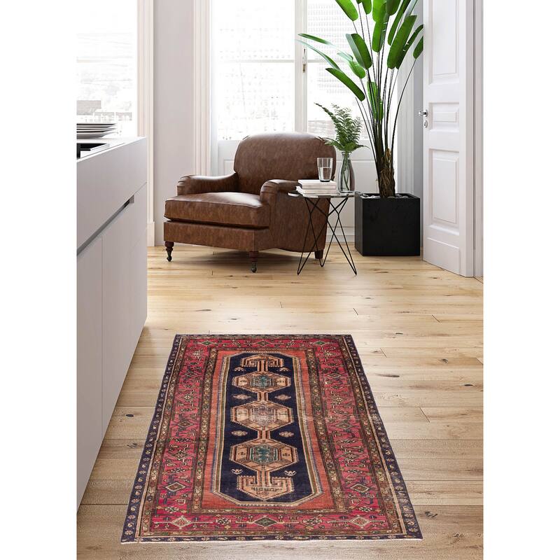 ECARPETGALLERY Hand-knotted Konya Anatolian Dark Navy Wool Rug - 4'6 x 8'7