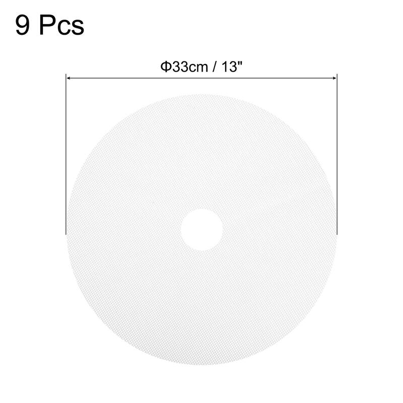 9 Pcs 13" Round Silicone Dehydrator Sheets Fruit Dryer Mesh Mat, White - White
