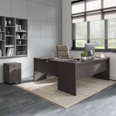 Echo 72W L Shaped Desk with Drawers from Office by kathy ireland®