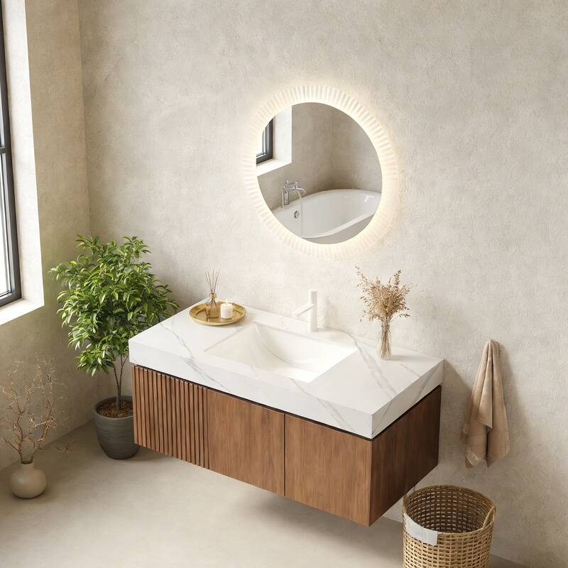 Floating Storage Bathroom Vanity with 1 Pre-drilled Faucet Hole