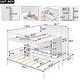 preview thumbnail 4 of 28, L-Shaped Wooden Triple Bunkbed Frame Full-Over-Twin-Twin Bed w/ Wardrobe, Mirror, Drawers & Storage Shelves for 3 Kids Teens
