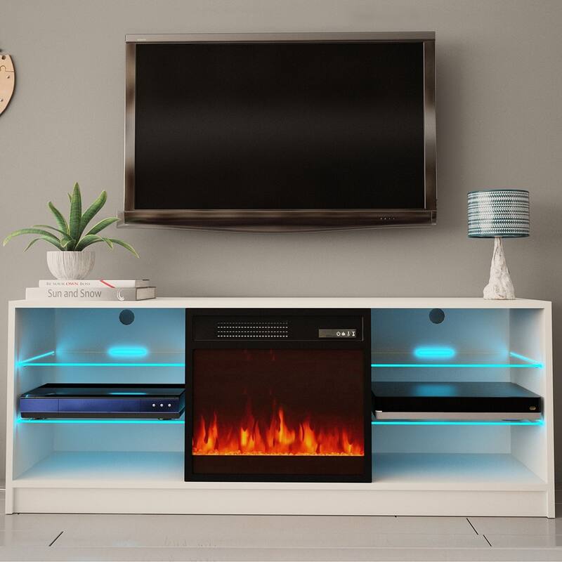 Manhattan Electric Fireplace Modern 58" TV Stand