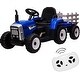 preview thumbnail 28 of 32, 12V Ride on Tractor with Trailer & Remote Control Blue