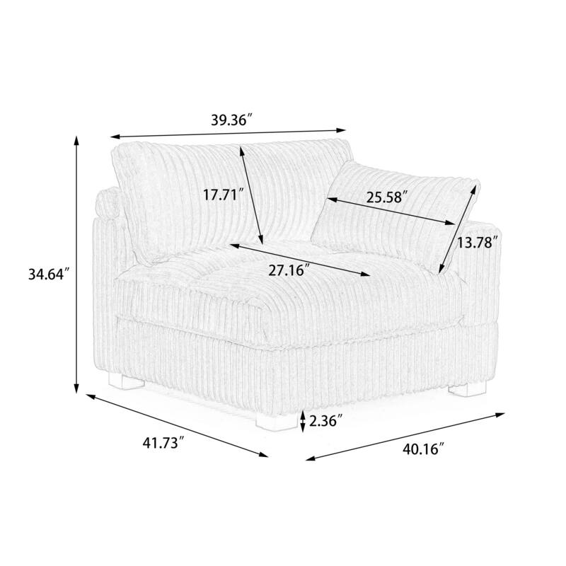 Cotton Flannel corner Sofa Armless Modular Sectional Sofa Seamless Combination