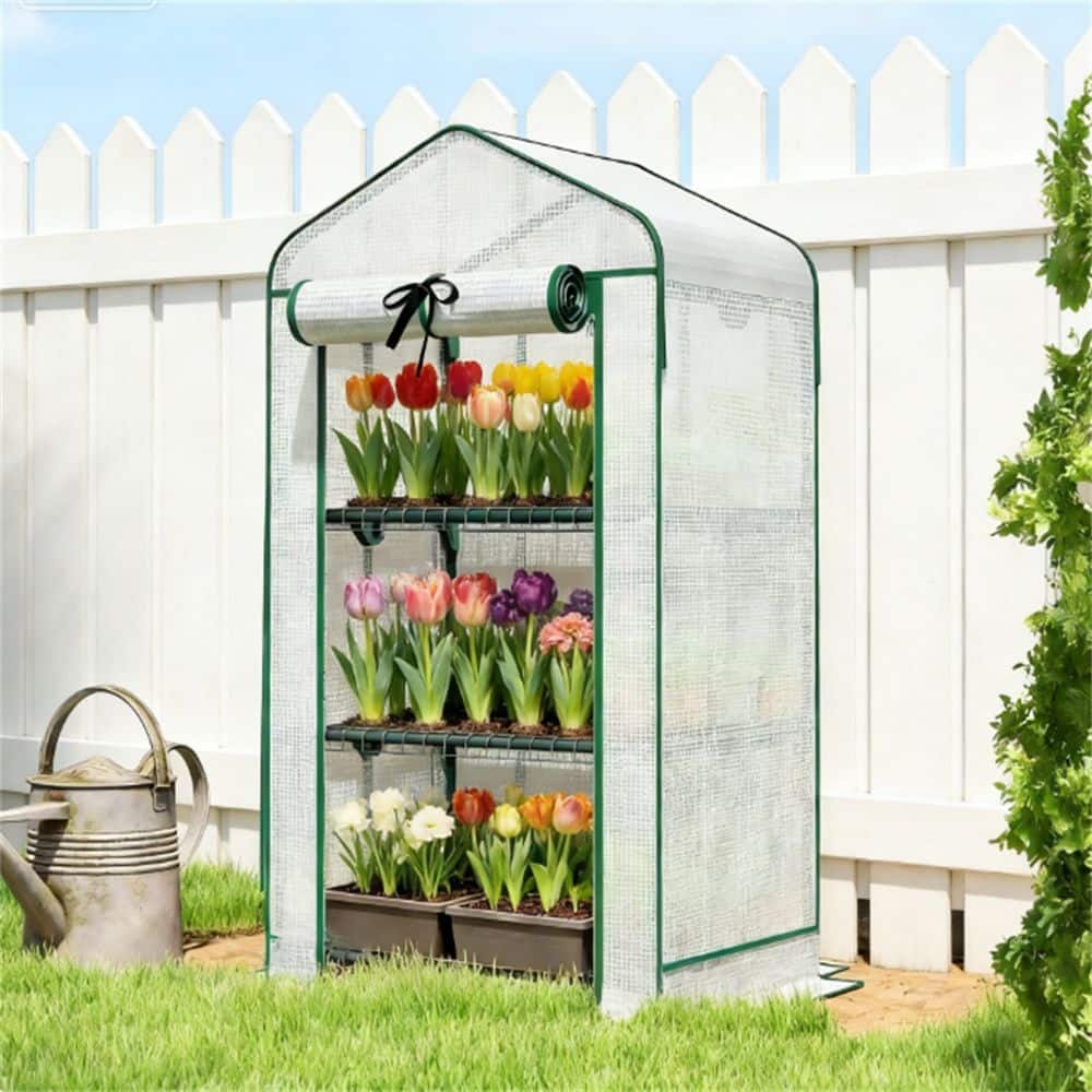 Mini Greenhouse, Plant Rack - white