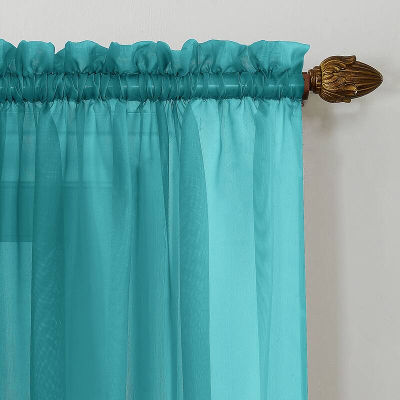 No. 918 Calypso Voile Sheer Rod Pocket Curtain Panel, Single Panel