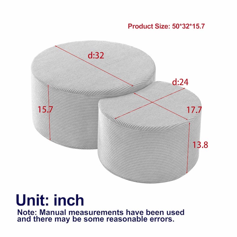 2-Piece Set, Modern Nesting Coffee Tables, Stylish Coffee Tables, Round Coffee Tables and Side Tables, for Living Rooms
