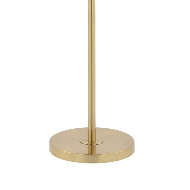 Nora 66" 3-Light Modern Vintage Iron LED Floor Lamp, Brass Gold/White by JONATHAN Y