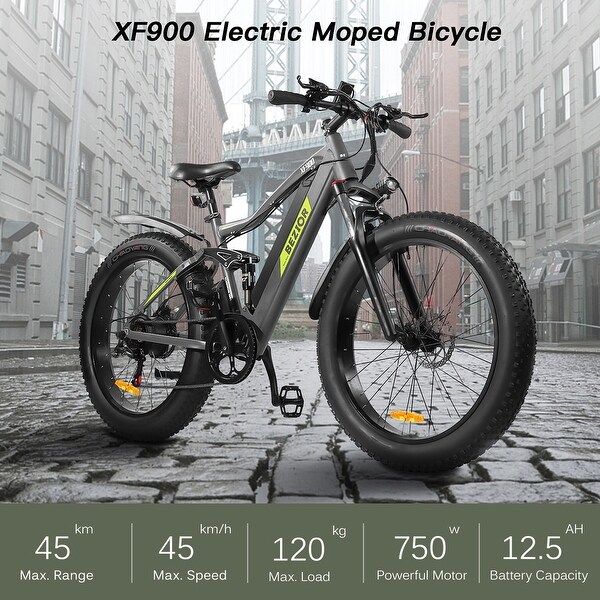 26 Inch Electric Bike with Fat Tire 48V 12.5AH 750W Power Assist