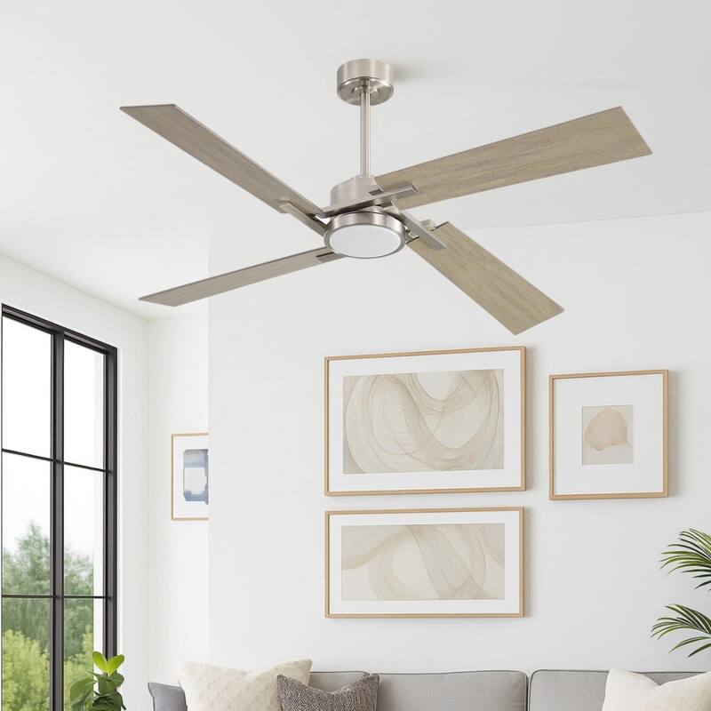 GetLedel 72" Large Modern LED Ceiling Fan with Remote Control and Light Kit - Brushed Nickel