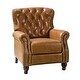 preview thumbnail 16 of 45, HULALA HOME Genuine Leather Nailhead Trim Pushback Recliner with Rolled Arms