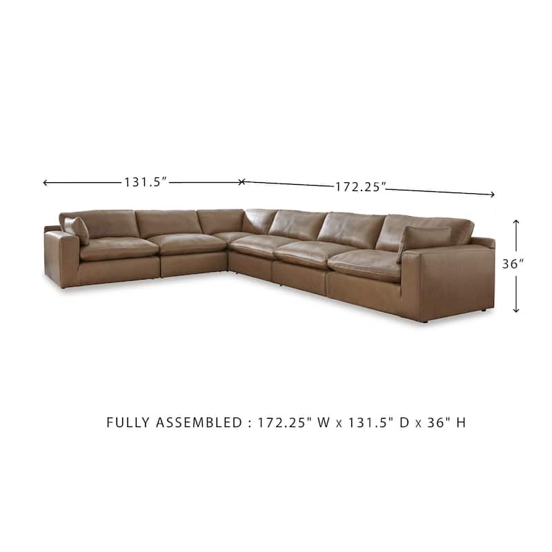 Signature Design by Ashley Emilia Medium Brown 6-Piece Sectional - 170"W x 130"D x 36"H