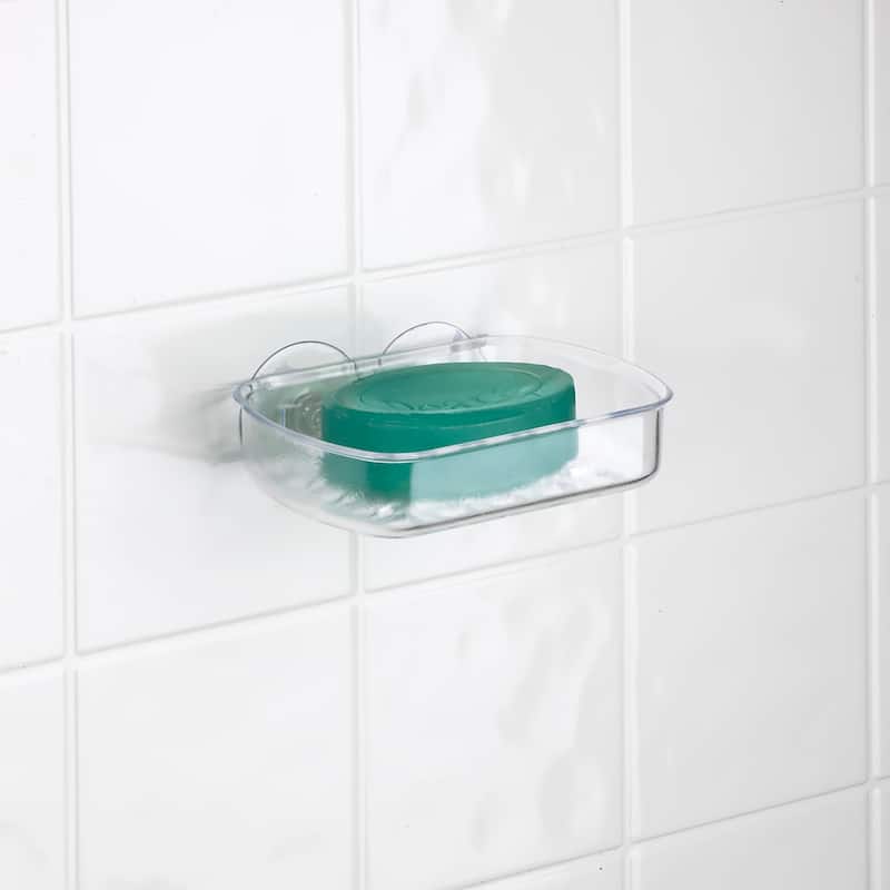 Bath Bliss Clear Plastic Soap Dish - 5"x3.75"x1"
