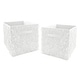 preview thumbnail 1 of 0, White Floral Rose Foldable Fabric Storage Bins - Solid Flower Luxurious Elegant Princess Vintage Boho Shabby Chic Luxury Glam