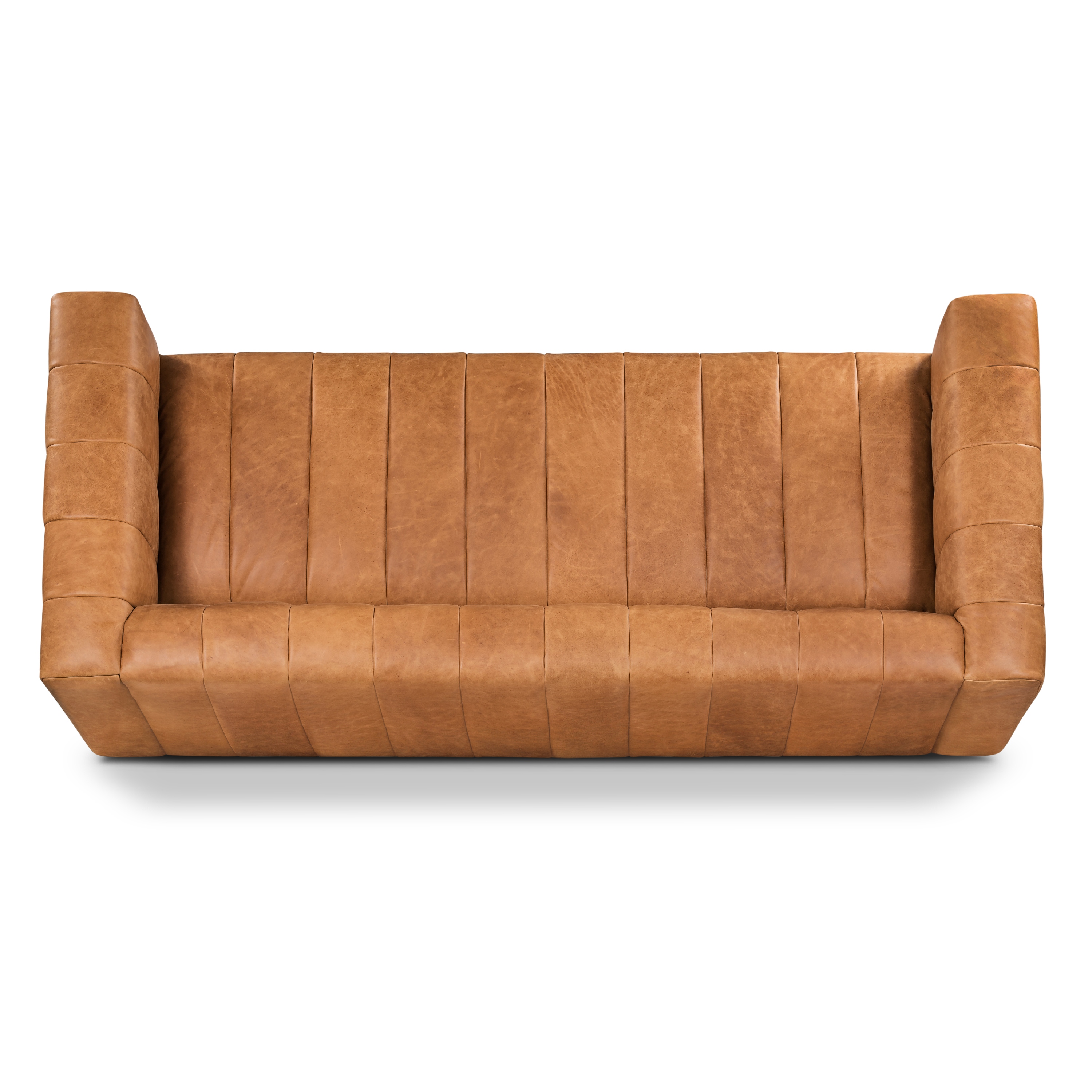 Poly & bark modern shop tan leather sofa