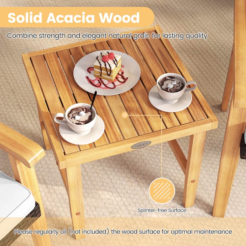Costway 3 PCS Patio PE Wicker Furniture Set with Coffee Table and - See Details