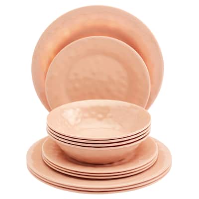 Tabletops Gallery 12PC Hawaiian Sunset Melamine Dinnerware - Sorbet