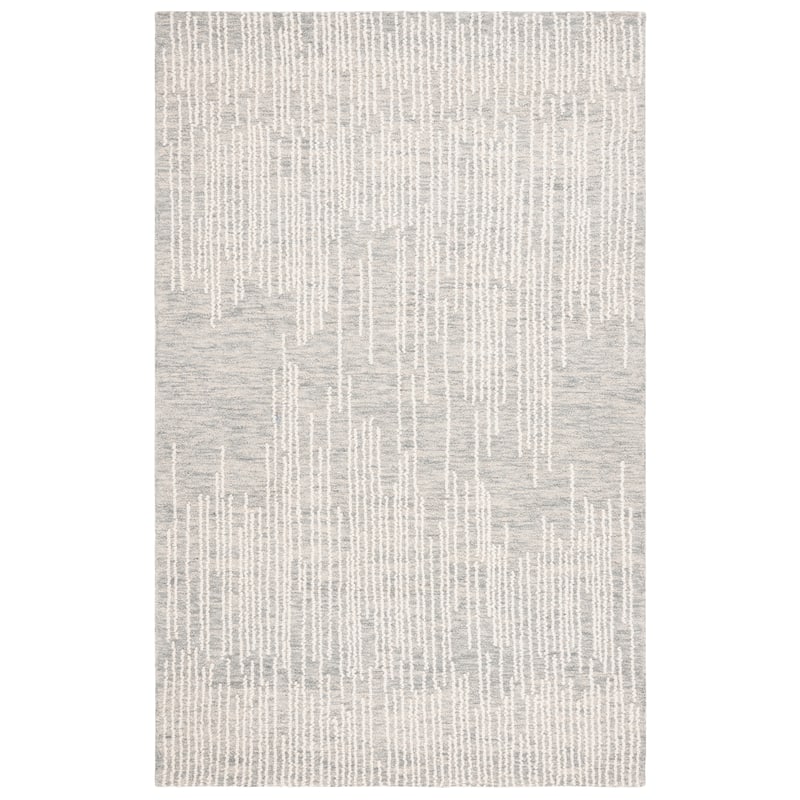 SAFAVIEH Handmade Abstract Zyra Contemporary Wool Rug - 6' x 9' - Blue/Ivory