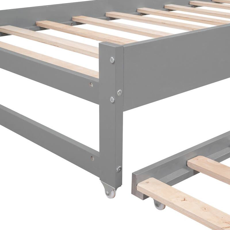 Twin XL Solid Wood Daybed with 2 Trundles, 3 Storage Cubbies, 1 Light and USB Charging Design for Bedroom, Apartment