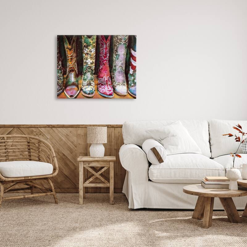 Stupell Cowboy Boots Various Bold Designs Americana Apparel Canvas Wall Art, Design by Graffitee Studios