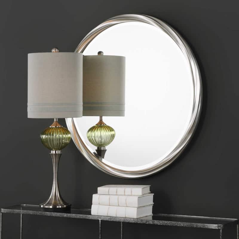 Uttermost Orion 36" Round Twist Frame Contemporary Wall Mirror by Jim